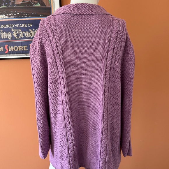 HEATHER PO lilac short button up cardigan sweater - Picture 8 of 9